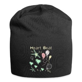 Battement de cœur - Style craie - Bonnet en jersey - noir - Devant