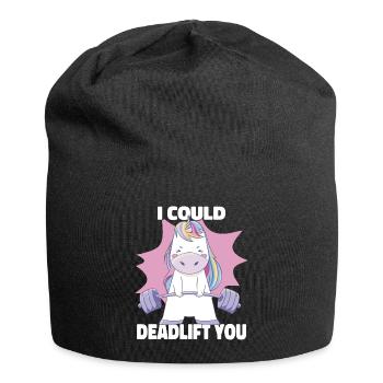 I Could Deadlift You Cute Unicorn Powerlifting - Jersey Beanie - black - Front
