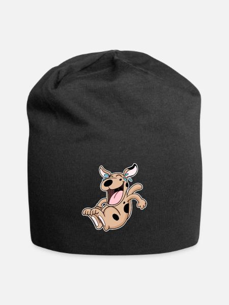 Lachender Hund - Jersey-Beanie - Schwarz