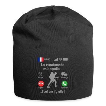 La randonnée M'appelle Faut que j'y aille! - Bonnet en jersey - noir - Devant