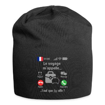 Le voyage M'appelle Faut que j'y aille! - Bonnet en jersey - noir - Devant
