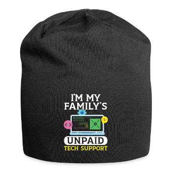 Je suis le support technique non rémunéré de ma famille Support technique - Bonnet en jersey - noir - Devant