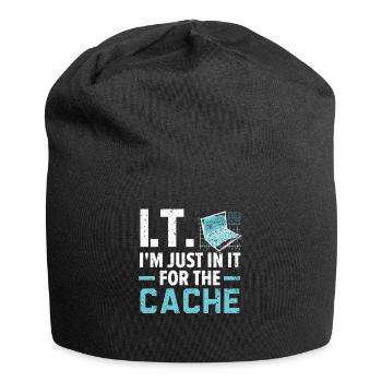 I.T. Je suis juste là pour l’ordinateur de cache - Bonnet en jersey - noir - Devant