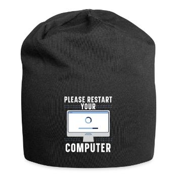Please Restart Your Computer Coding Tech Support - Jersey Beanie - black - Front