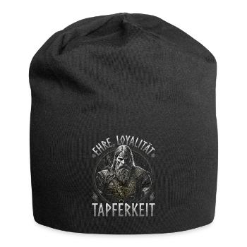 Wikinger, Ehre Loyalität Tapferkeit, Norse Viking - Jersey-Beanie - Schwarz - Vorne