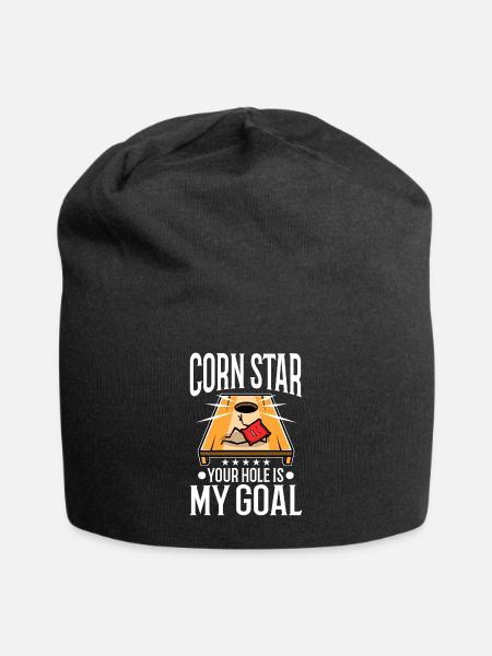 Corn star your hole is my goal - Jersey Beanie - black