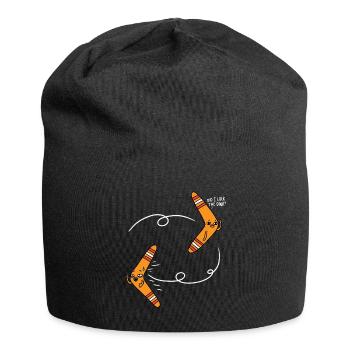 Habe ich die Tür abgeschlossen - Jersey-Beanie - Schwarz - Vorne