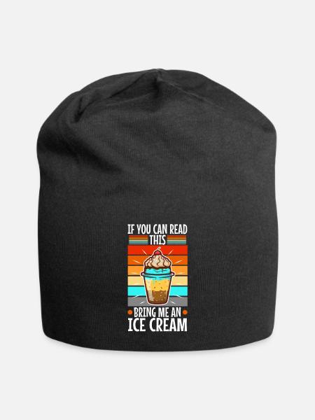 If You Can Read This Bring Me An Ice Cream - Jersey-Beanie - Schwarz