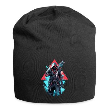 Epic Gamer Cyber Assassin en bleu et rouge - Bonnet en jersey - noir - Devant