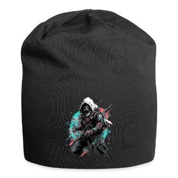 Epic Gamer Cyber Assassin avec masque à gaz - Bonnet en jersey - noir - Devant