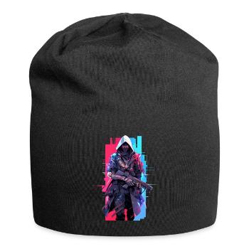 Epic Gamer Cyber Assassin en rouge et bleu - Bonnet en jersey - noir - Devant