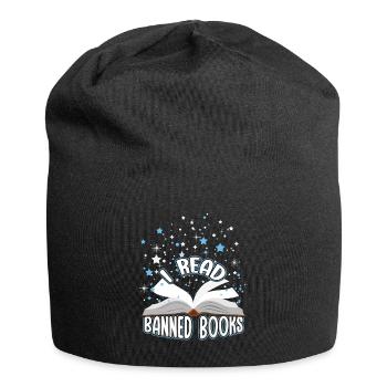 Ich lese verbotenes Buch Lustiger Buchliebhaber Leser Lesen - Jersey-Beanie - Schwarz - Vorne