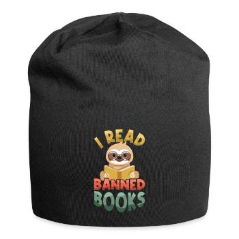 I Read Banned Book Sloth Book Lover Reader Read - Jersey Beanie - black - Front