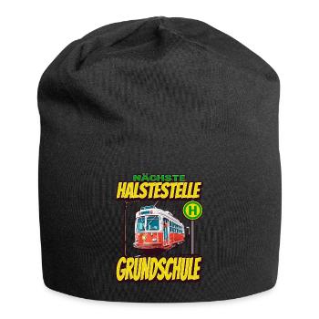 Nächste Haltestelle Grundschule - Kids Straßenbahn - Jersey-Beanie - Schwarz - Vorne