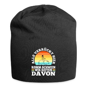Everybody crazy here come pig we're going - Jersey Beanie - black - Front
