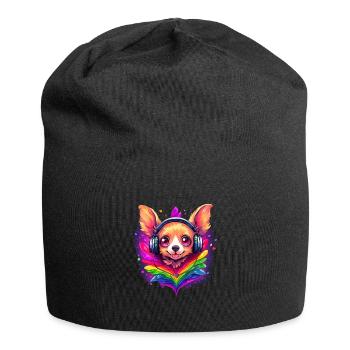 Rainbow Flag Chihuahua Pride Dog Colorful Love - Jersey Beanie - black - Front