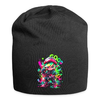 Cooles Gaming-Design Legendärer Waldjunge Graffiti - Jersey-Beanie - Schwarz - Vorne