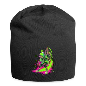 Garçon légendaire de la forêt dans la conception de jeux SplashArt - Bonnet en jersey - noir - Devant