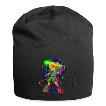 Cooles Gaming-Design: Die Legende des Waldjungen - Jersey-Beanie - Schwarz - Vorne
