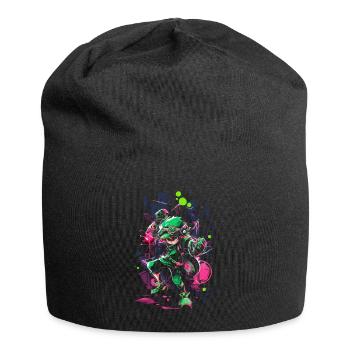 Waldjunge als Gaming-Legende im coolen Design - Jersey-Beanie - Schwarz - Vorne