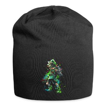 Cooles Gaming-Design zeigt legendären Waldjungen - Jersey-Beanie - Schwarz - Vorne