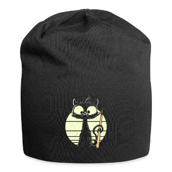 Katze mit Billard Pool Snooker - Jersey-Beanie - Schwarz - Vorne