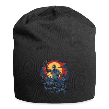 Grausame Zombie-Horde: Schaurige Halloween-Nacht - Jersey-Beanie - Schwarz - Vorne