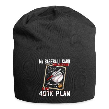 "Meine Baseballkartensammlung Ist Mein 401k - Jersey-Beanie - Schwarz - Vorne