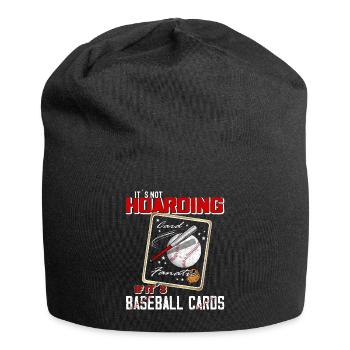 "Es Hortet Nicht, Wenn Es Baseballkarten Ist" - Jersey-Beanie - Schwarz - Vorne