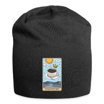Tarot Card Reader Hot Coffee Drinker Caffeine - Jersey Beanie - black - Front