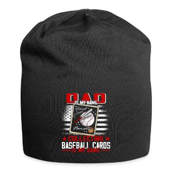 « Collectionner en mon nom est mon jeu » - Bonnet en jersey - noir - Devant