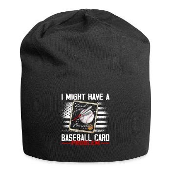 "Ich Habe Vielleicht Ein Baseballkartenproblem" - Jersey-Beanie - Schwarz - Vorne