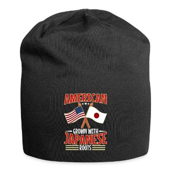 American grown with japanese roots - Jersey-Beanie - Schwarz - Vorne