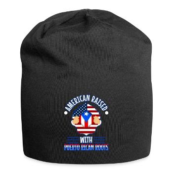 American raised with puerto rican roots - Jersey-Beanie - Schwarz - Vorne