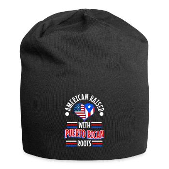 American raised with puerto rican roots - Jersey-Beanie - Schwarz - Vorne