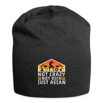Pas fou Pas riche Juste asiatique - Bonnet en jersey - noir - Devant