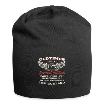 48. Geburtstag Mann Oldtimer Juli Jahrgang 1975 - Jersey-Beanie - Schwarz - Vorne