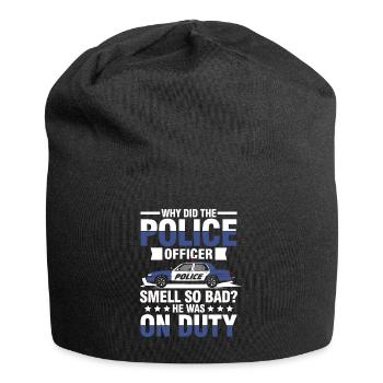 Lustiger Polizei Spruch für einen Polizist - Jersey-Beanie - Schwarz - Vorne