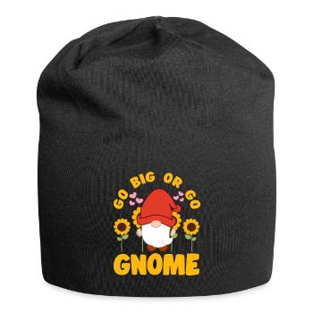 Go Big Or Go Gnomie Yard Garden Gnome Gift Idea - Bonnet en jersey - noir - Devant