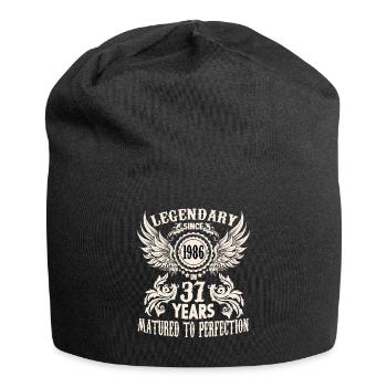 Vintage birthday shirt 37 years birthday retro - Jersey Beanie - black - Front