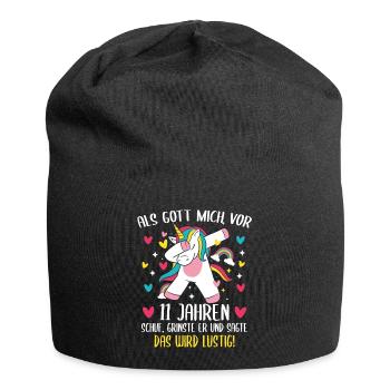 Geschenk 11 Jahre Geburtstagskind - Jersey-Beanie - Schwarz - Vorne