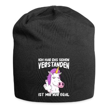 Einhorn Einhörner Fabelwesen Mystisch - Jersey-Beanie - Schwarz - Vorne