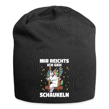 Einhorn Einhörner Fabelwesen Mystisch - Jersey-Beanie - Schwarz - Vorne