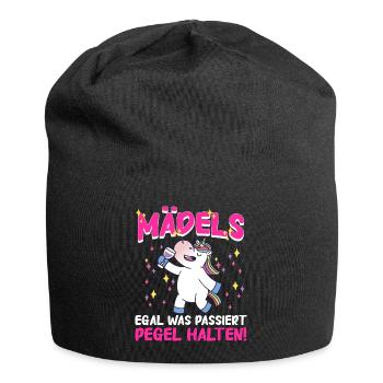 Einhorn Einhörner Fabelwesen Mystisch - Jersey-Beanie - Schwarz - Vorne