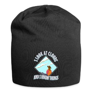 I Look At Clouds And I Know Things - Jersey Beanie - black - Front