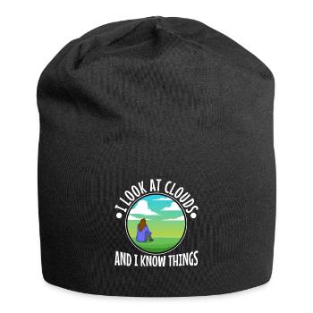 I Look At Clouds And I Know Things - Jersey Beanie - black - Front