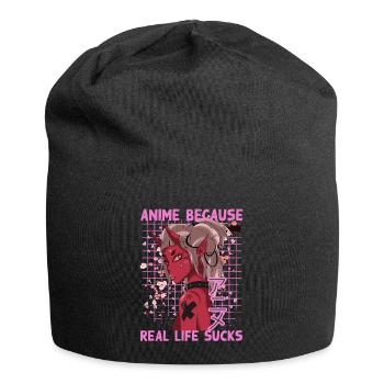 Drôle de manga disant anime parce que la vraie vie est nulle - Bonnet en jersey - noir - Devant