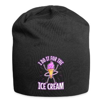 Je le fais pour la crème glacée - Bonnet en jersey - noir - Devant