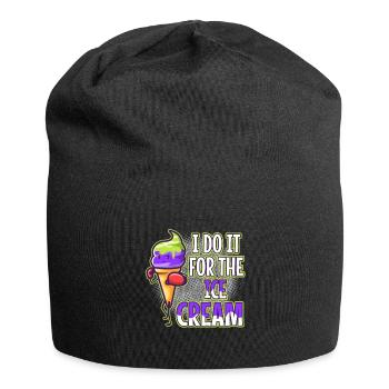 I Do It For The Ice Cream - Jersey Beanie - black - Front