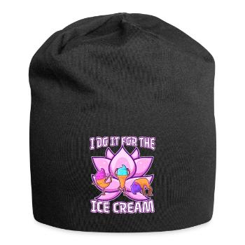 Je le fais pour la crème glacée - Bonnet en jersey - noir - Devant
